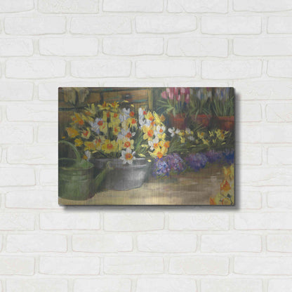 Luxe Metal Art 'Spring Daffodils' by Carol Rowan, Metal Wall Art,24x16