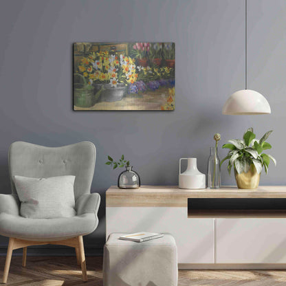 Luxe Metal Art 'Spring Daffodils' by Carol Rowan, Metal Wall Art,24x16