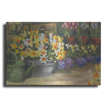 Luxe Metal Art 'Spring Daffodils' by Carol Rowan, Metal Wall Art