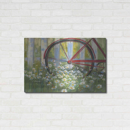 Luxe Metal Art 'Bicycle By The Fence Crop' by Carol Rowan, Metal Wall Art,36x24