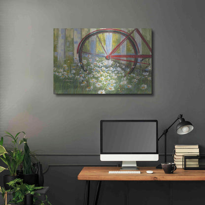 Luxe Metal Art 'Bicycle By The Fence Crop' by Carol Rowan, Metal Wall Art,36x24