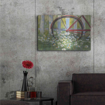 Luxe Metal Art 'Bicycle By The Fence Crop' by Carol Rowan, Metal Wall Art,36x24