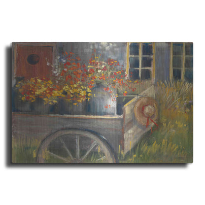 Luxe Metal Art 'Garden Wagon 2' by Carol Rowan, Metal Wall Art