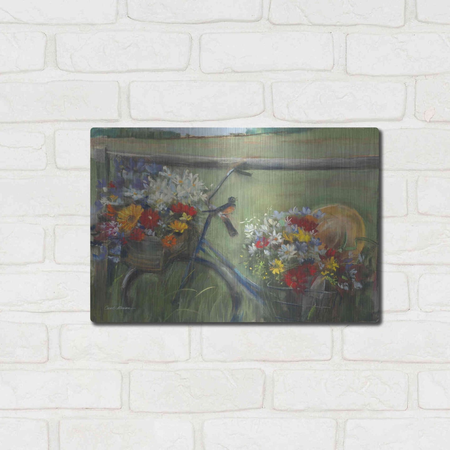 Luxe Metal Art 'Karens Bicycle' by Carol Rowan, Metal Wall Art,16x12