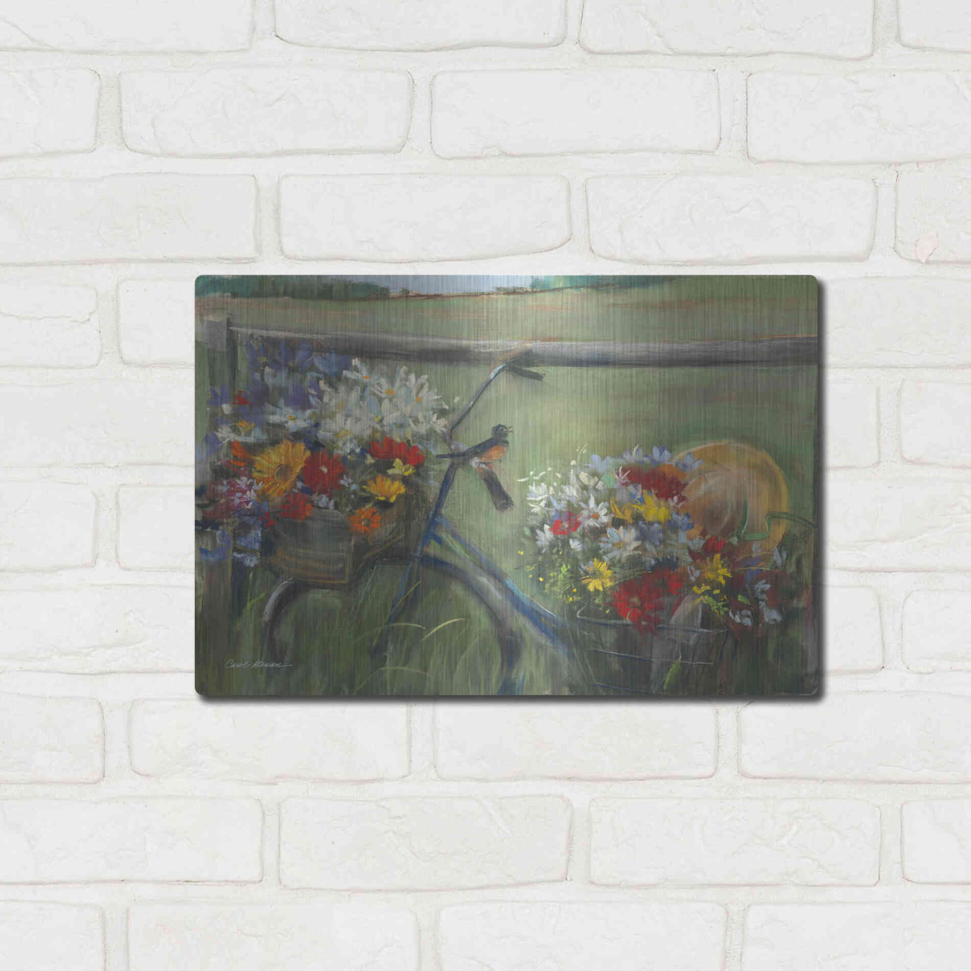 Luxe Metal Art 'Karens Bicycle' by Carol Rowan, Metal Wall Art,16x12