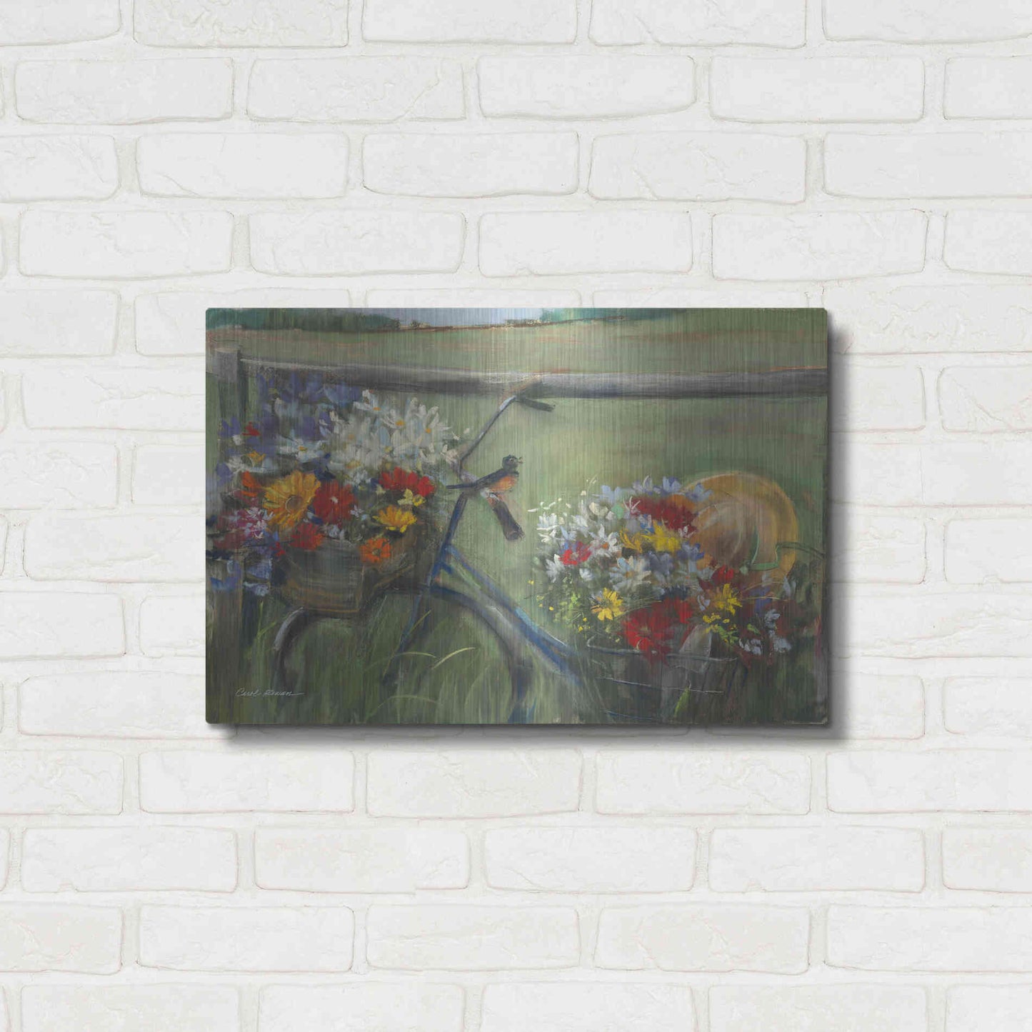 Luxe Metal Art 'Karens Bicycle' by Carol Rowan, Metal Wall Art,24x16