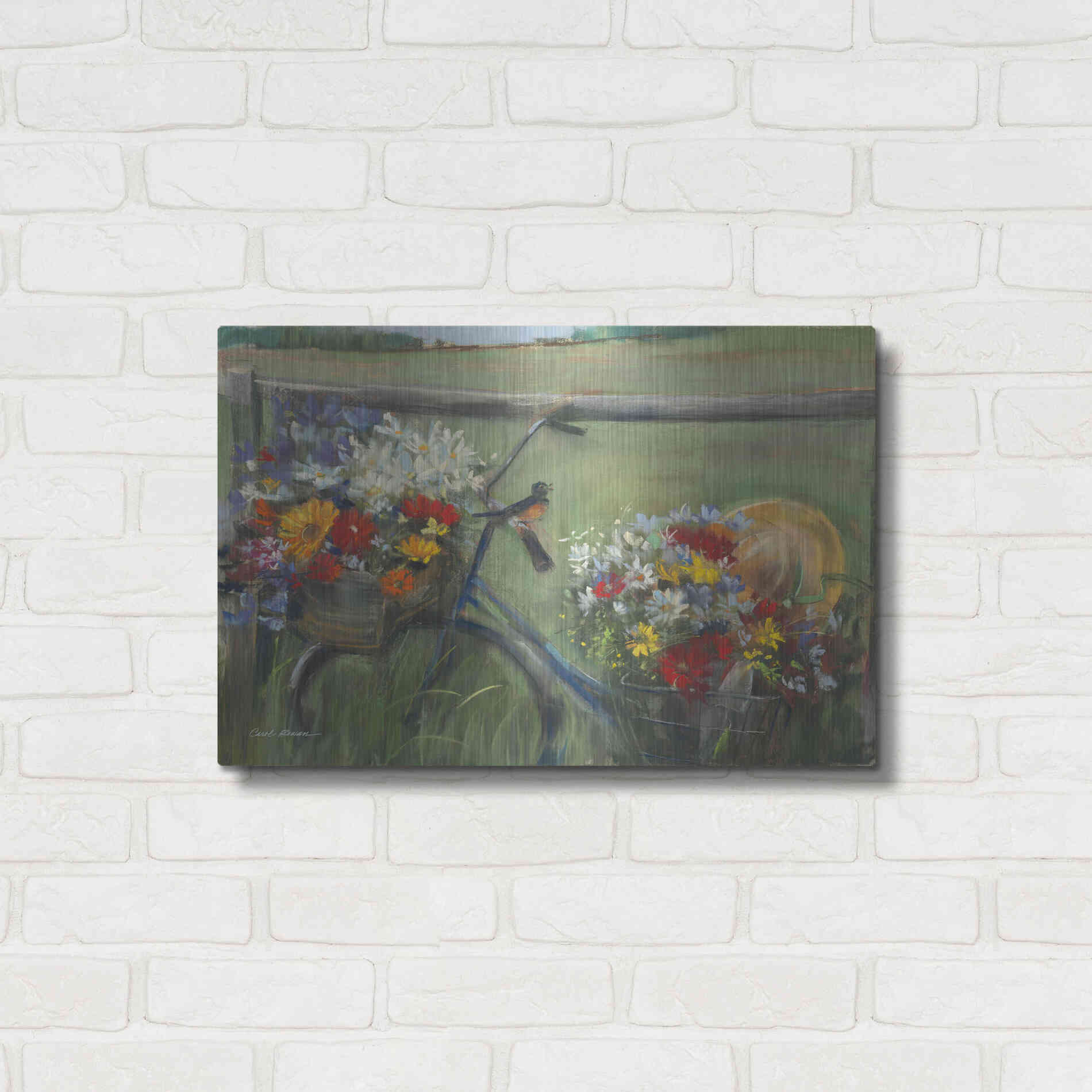 Luxe Metal Art 'Karens Bicycle' by Carol Rowan, Metal Wall Art,24x16