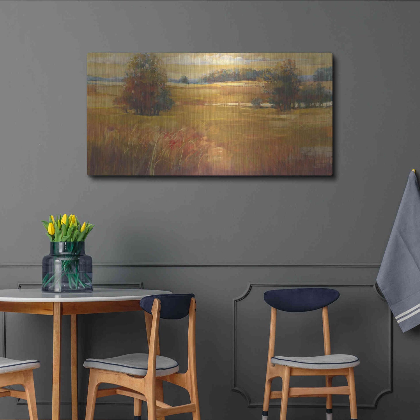 Luxe Metal Art 'October Light Golden Sky' by Carol Rowan, Metal Wall Art,48x24