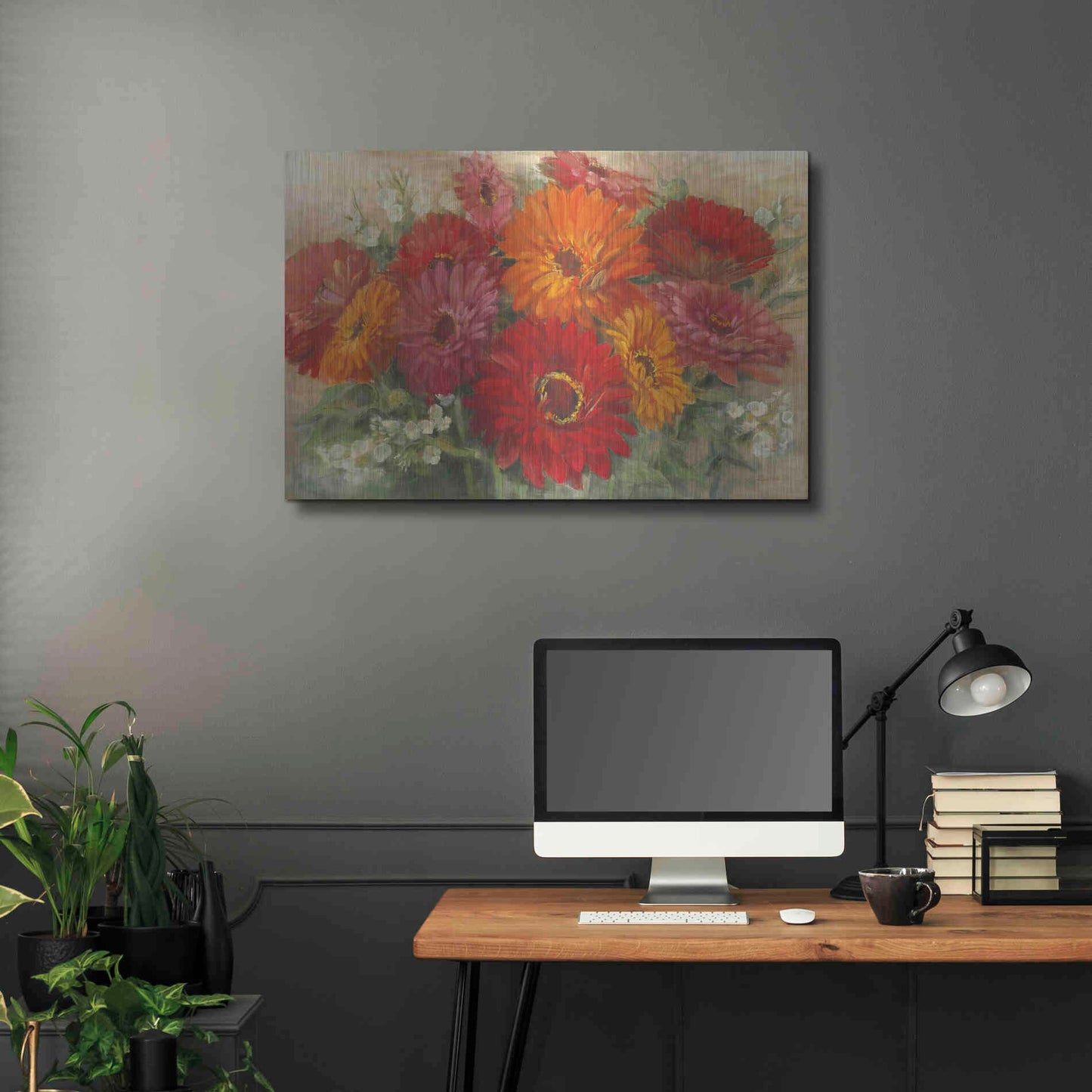 Luxe Metal Art 'Summer Gerbera Bouquet' by Carol Rowan, Metal Wall Art,36x24