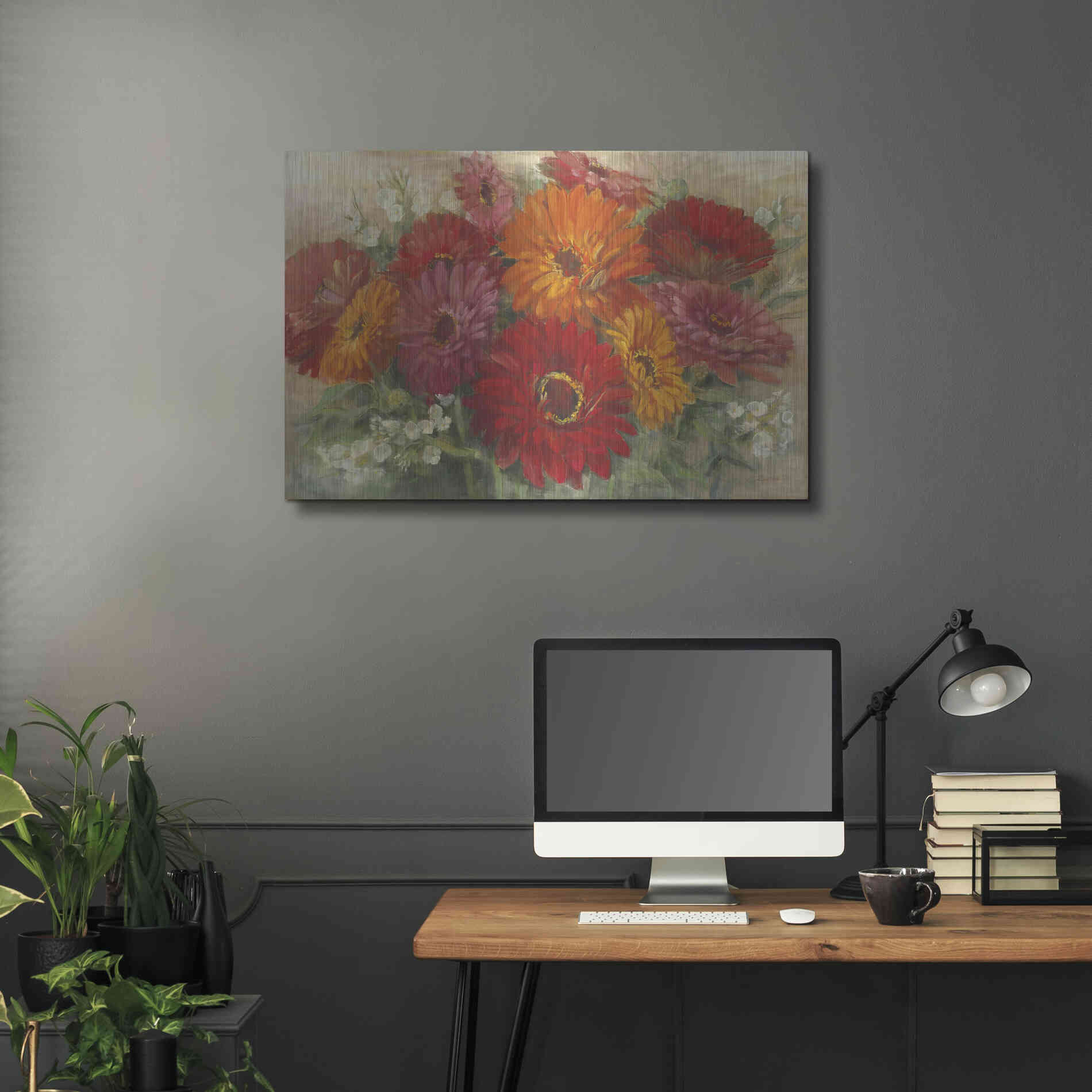 Luxe Metal Art 'Summer Gerbera Bouquet' by Carol Rowan, Metal Wall Art,36x24