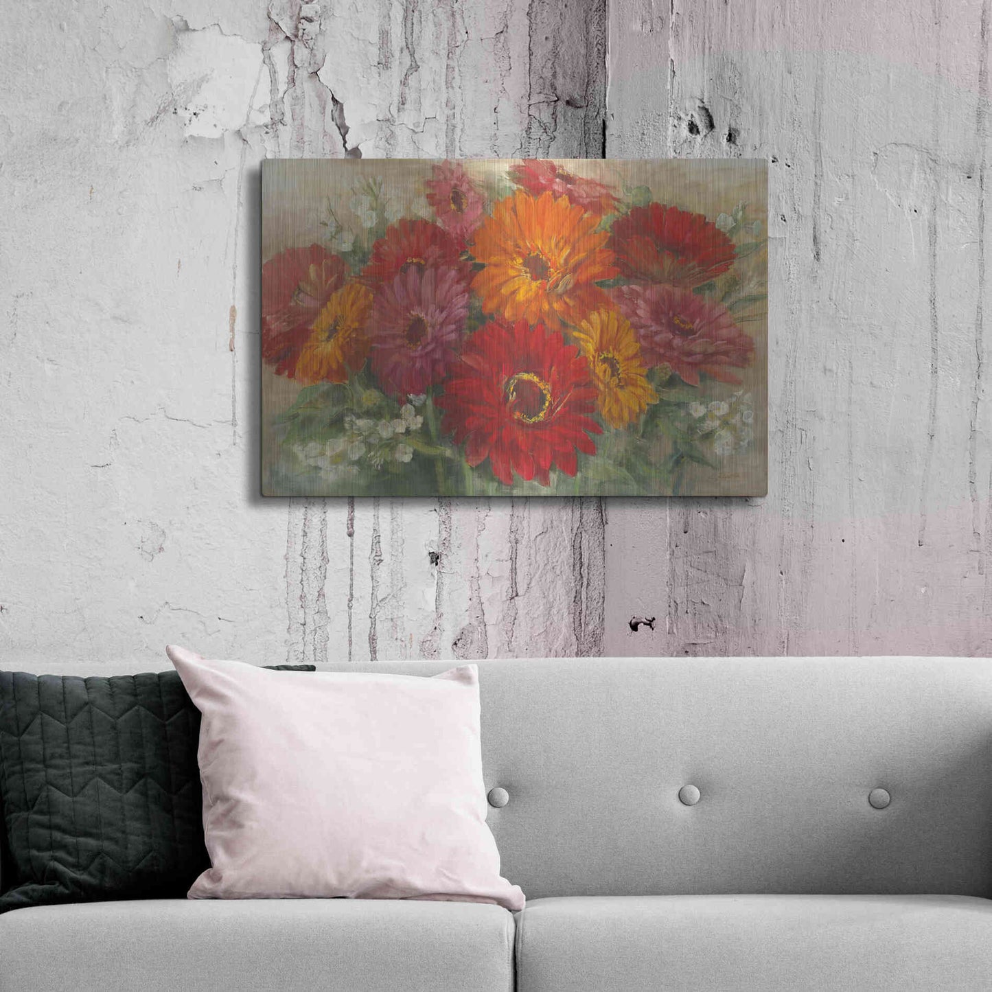 Luxe Metal Art 'Summer Gerbera Bouquet' by Carol Rowan, Metal Wall Art,36x24