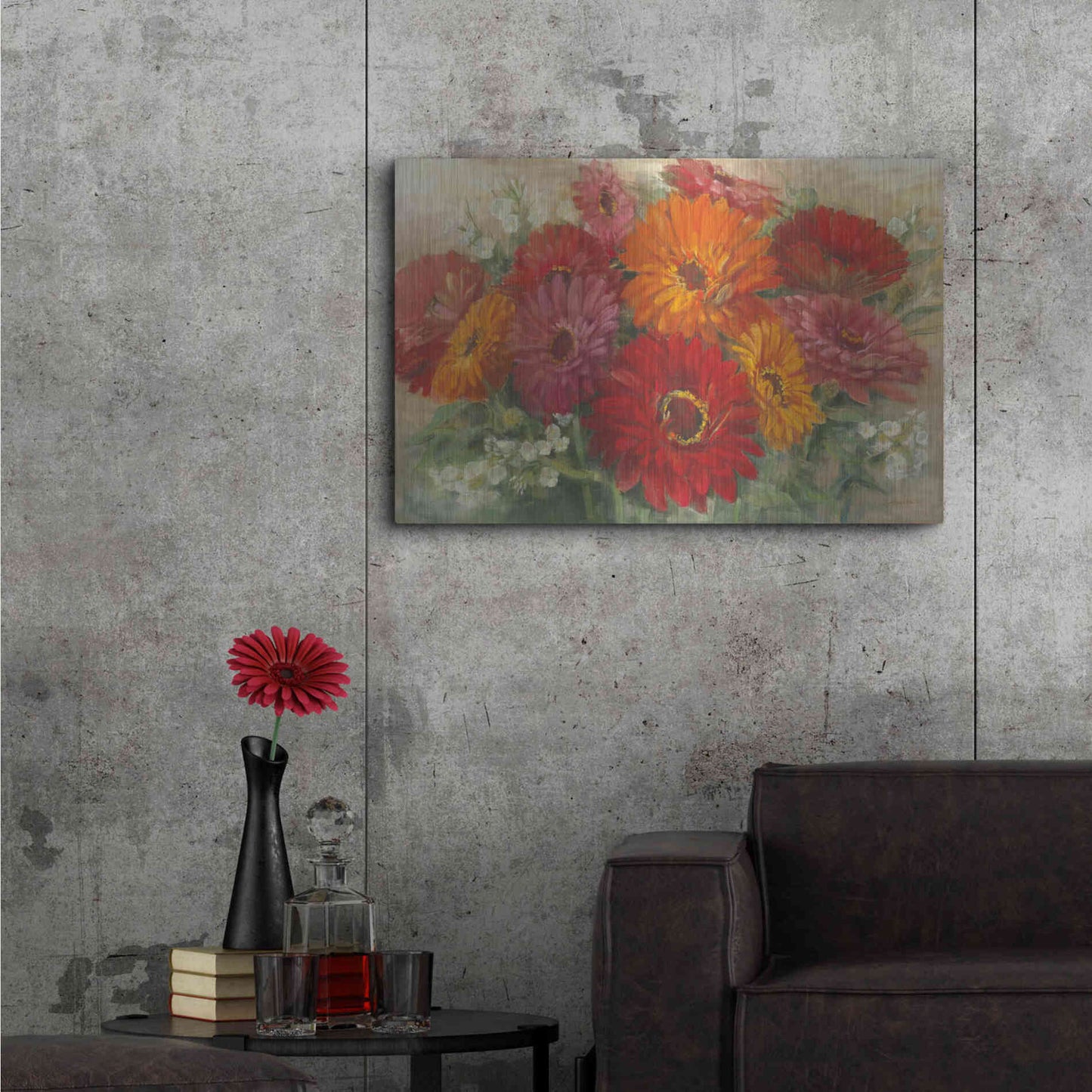 Luxe Metal Art 'Summer Gerbera Bouquet' by Carol Rowan, Metal Wall Art,36x24