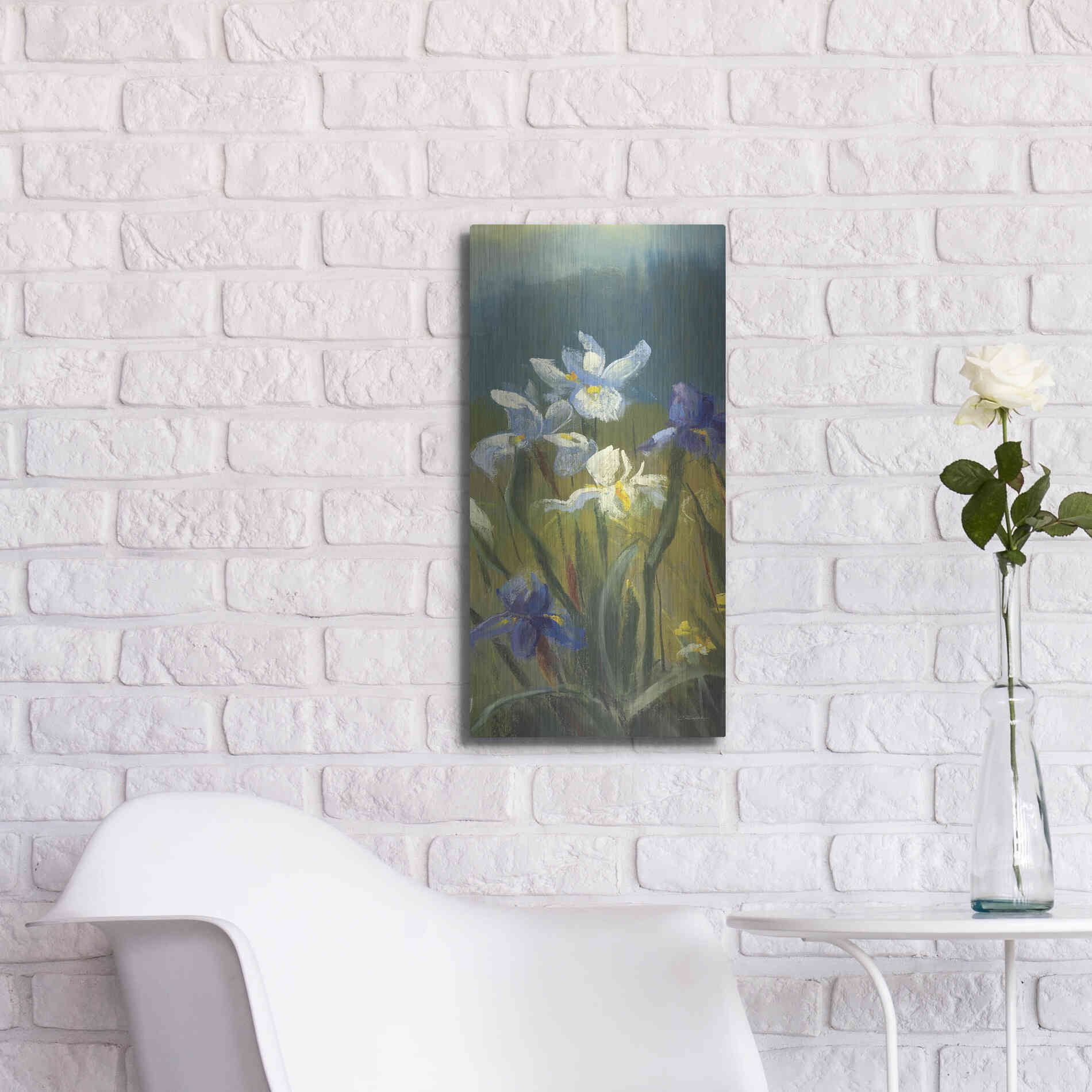 Luxe Metal Art 'Wild Iris III' by Carol Rowan, Metal Wall Art,12x24