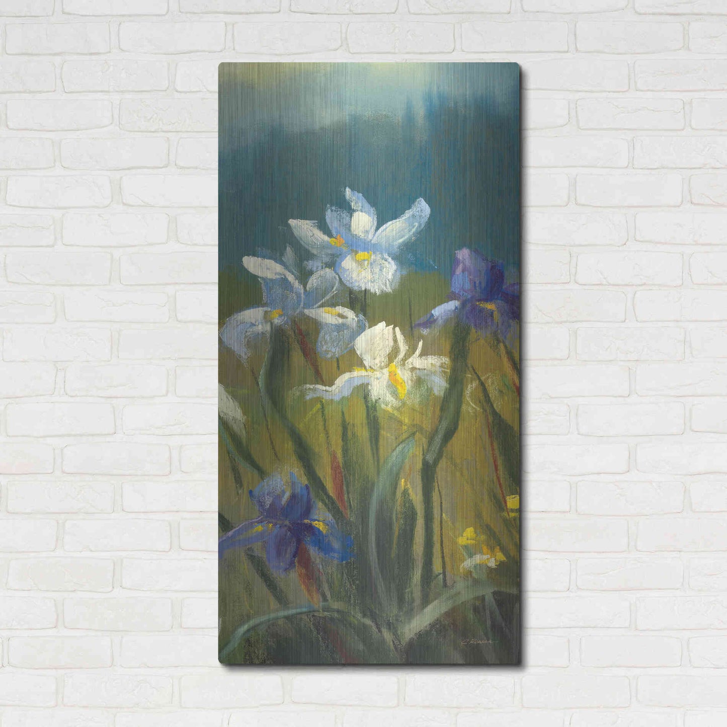 Luxe Metal Art 'Wild Iris III' by Carol Rowan, Metal Wall Art,24x48