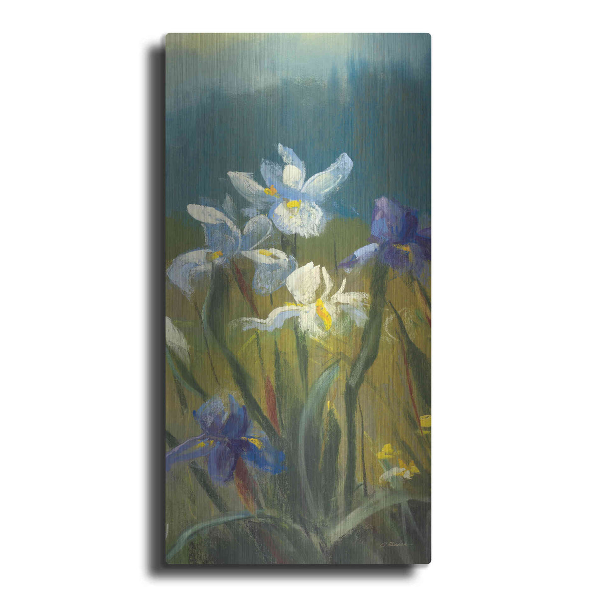Luxe Metal Art 'Wild Iris III' by Carol Rowan, Metal Wall Art