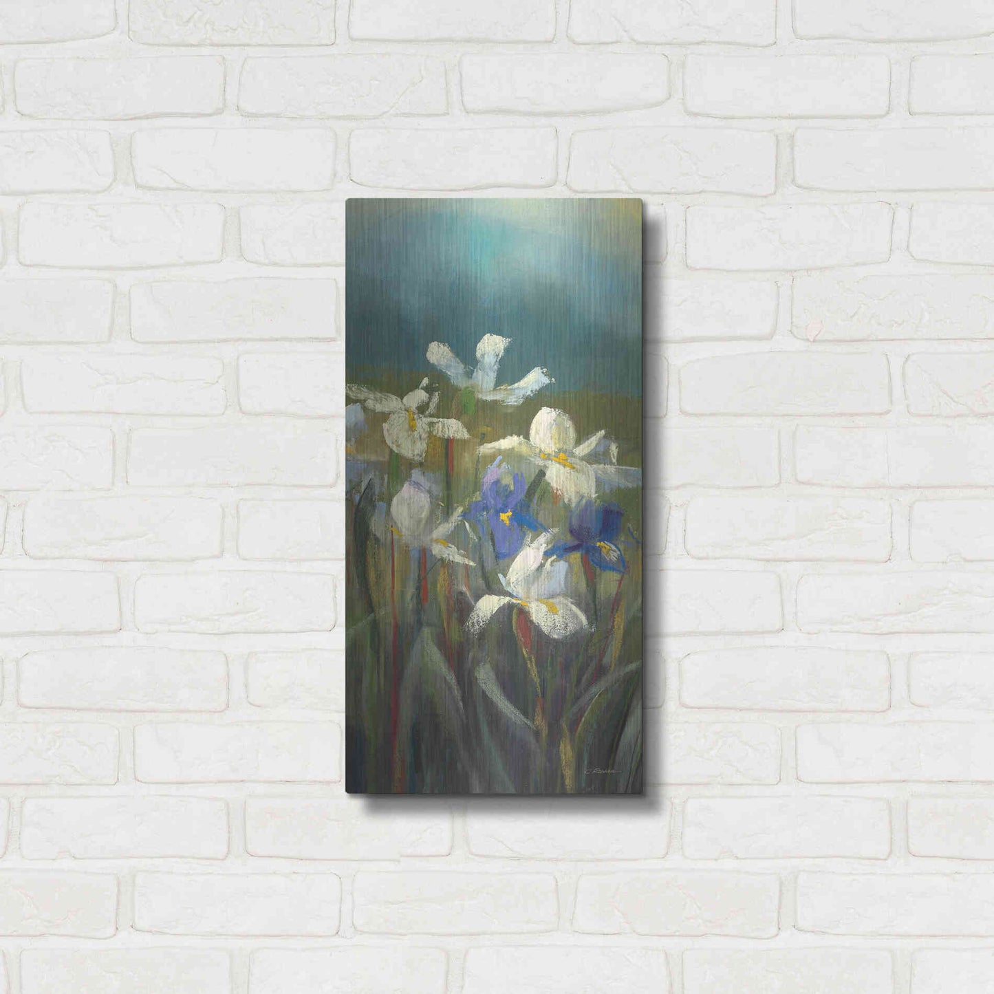 Luxe Metal Art 'Wild Iris II' by Carol Rowan, Metal Wall Art,12x24