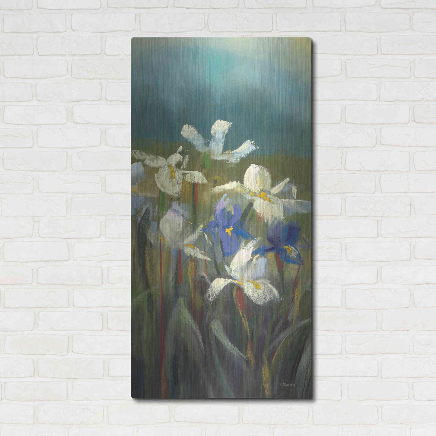 Luxe Metal Art 'Wild Iris II' by Carol Rowan, Metal Wall Art,24x48