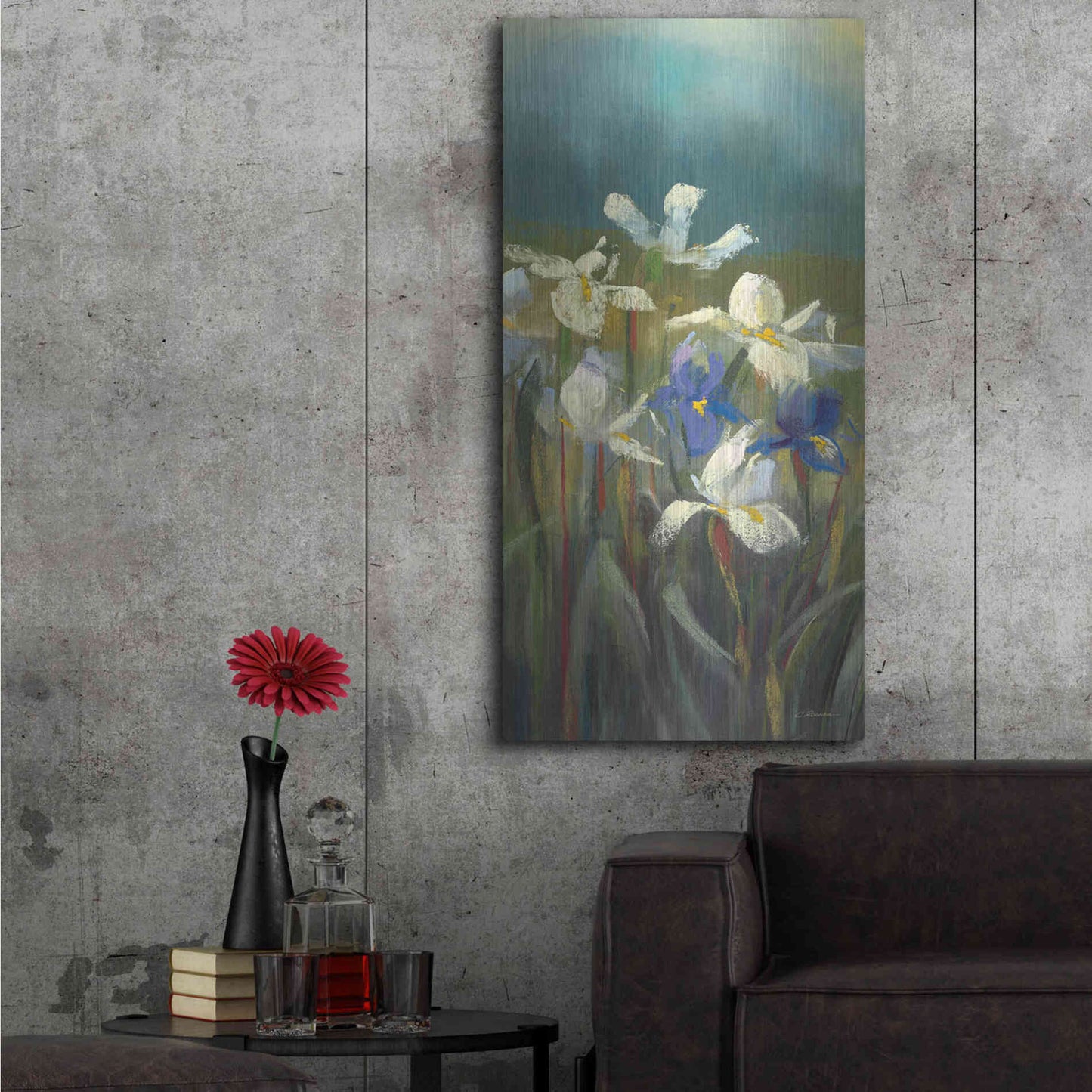Luxe Metal Art 'Wild Iris II' by Carol Rowan, Metal Wall Art,24x48