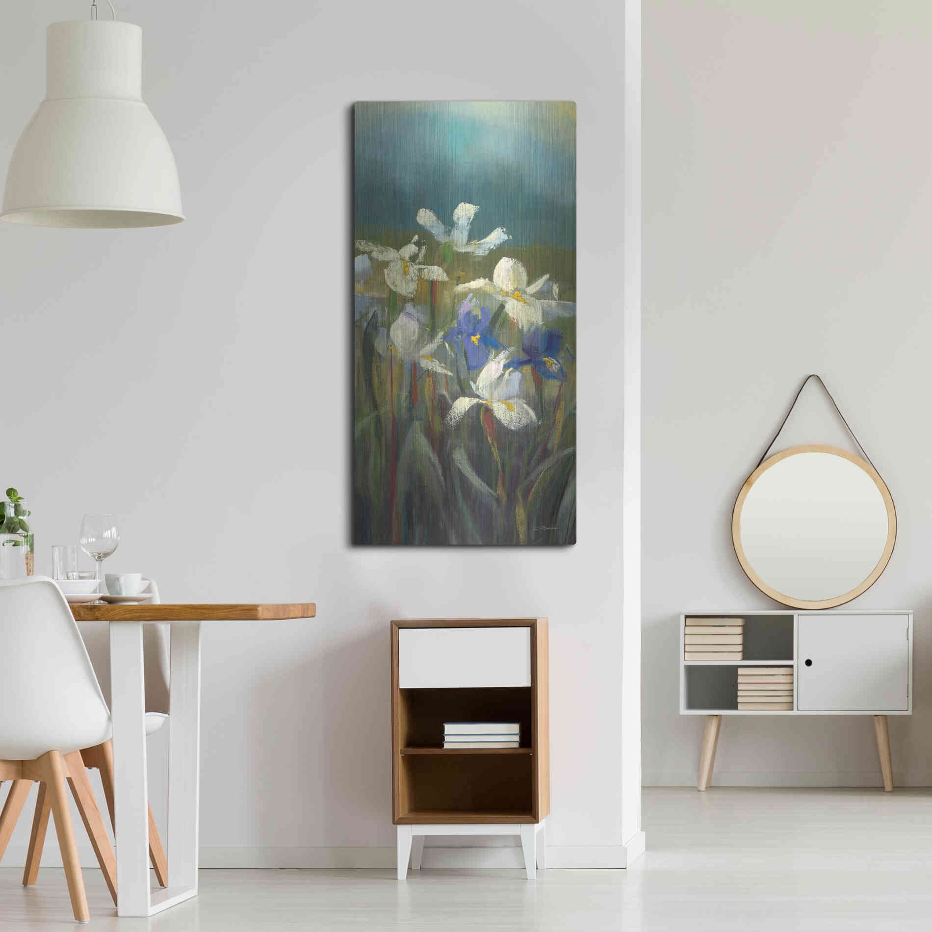 Luxe Metal Art 'Wild Iris II' by Carol Rowan, Metal Wall Art,24x48