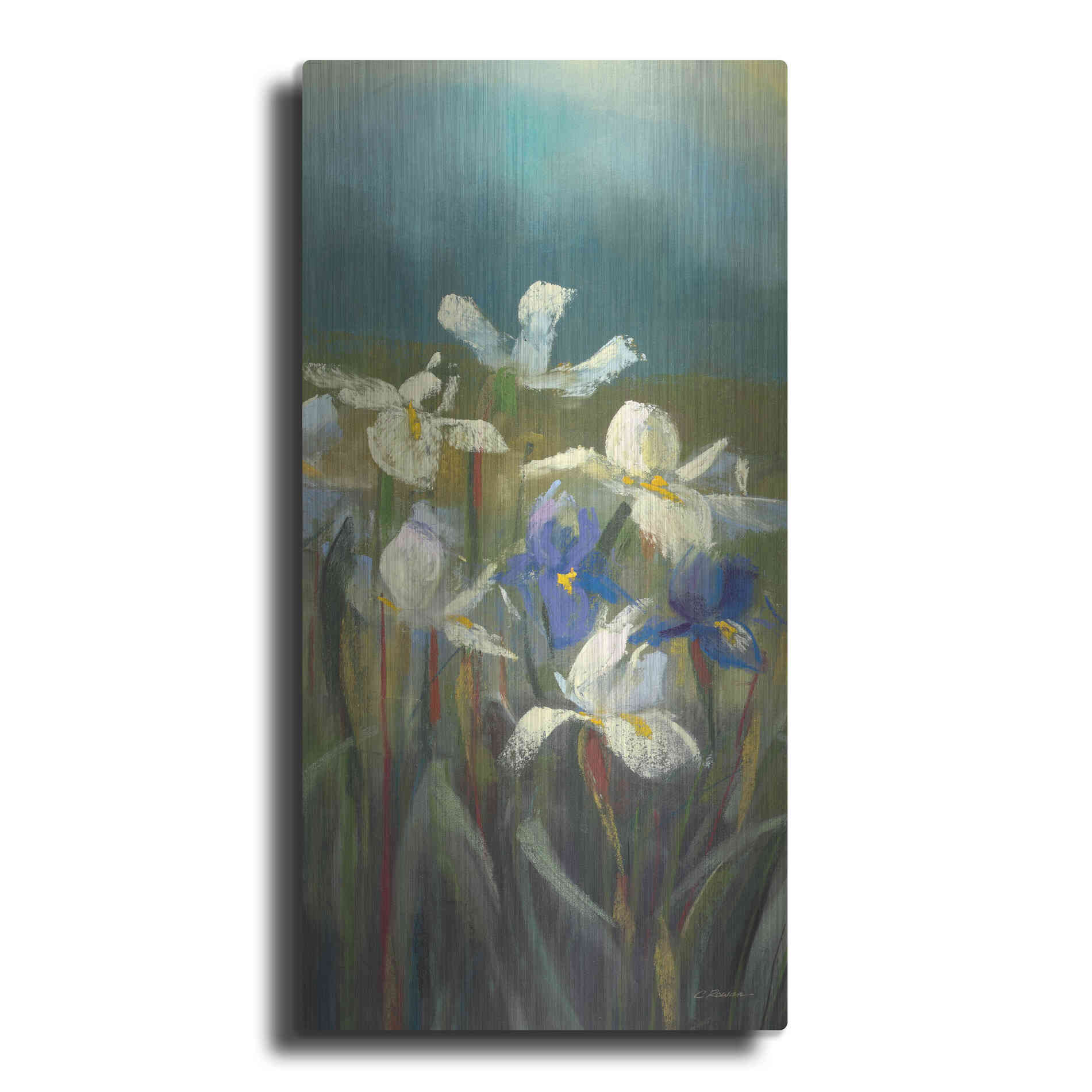 Luxe Metal Art 'Wild Iris II' by Carol Rowan, Metal Wall Art