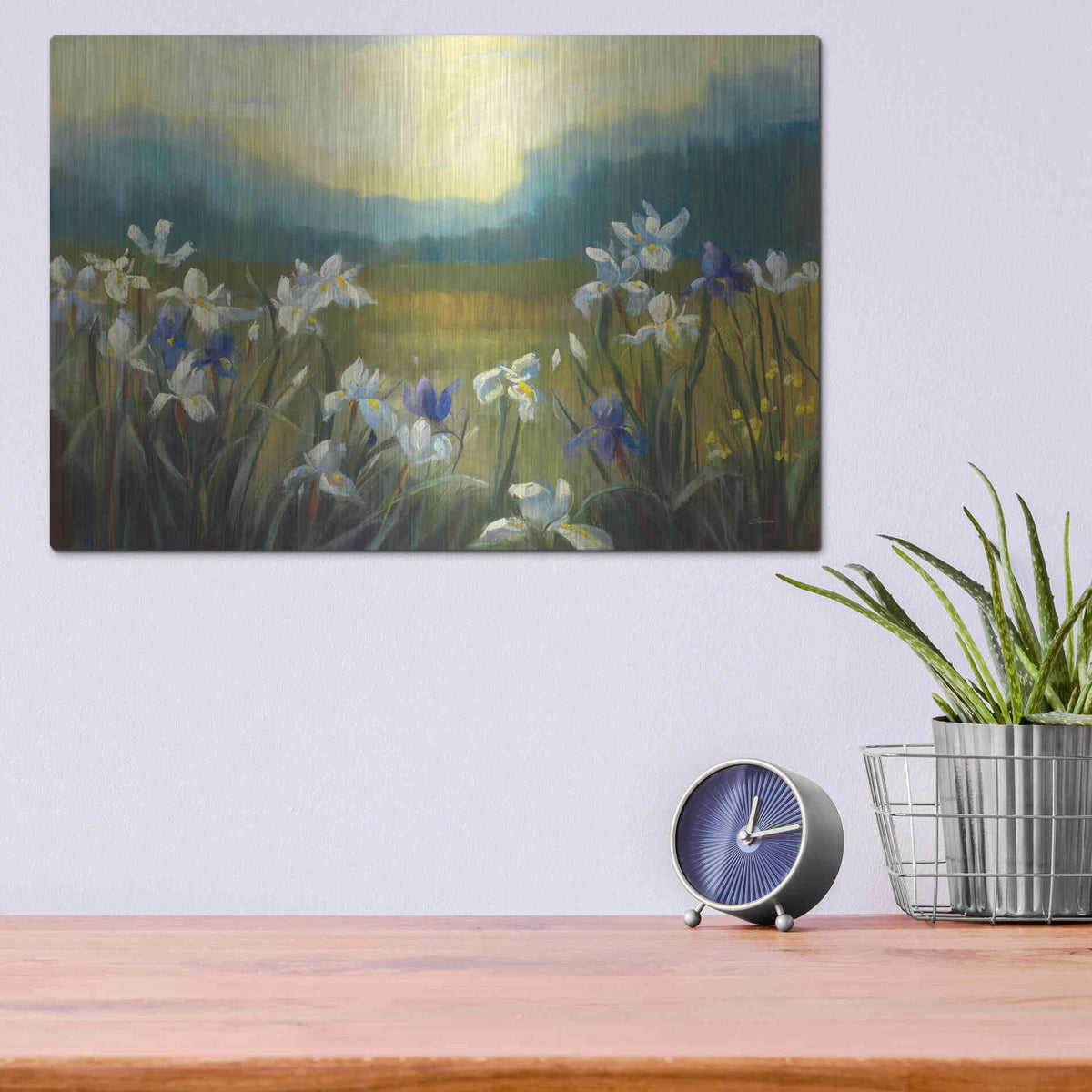 Luxe Metal Art 'Wild Iris' by Carol Rowan, Metal Wall Art,16x12