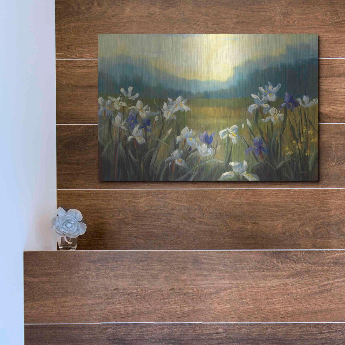 Luxe Metal Art 'Wild Iris' by Carol Rowan, Metal Wall Art,16x12