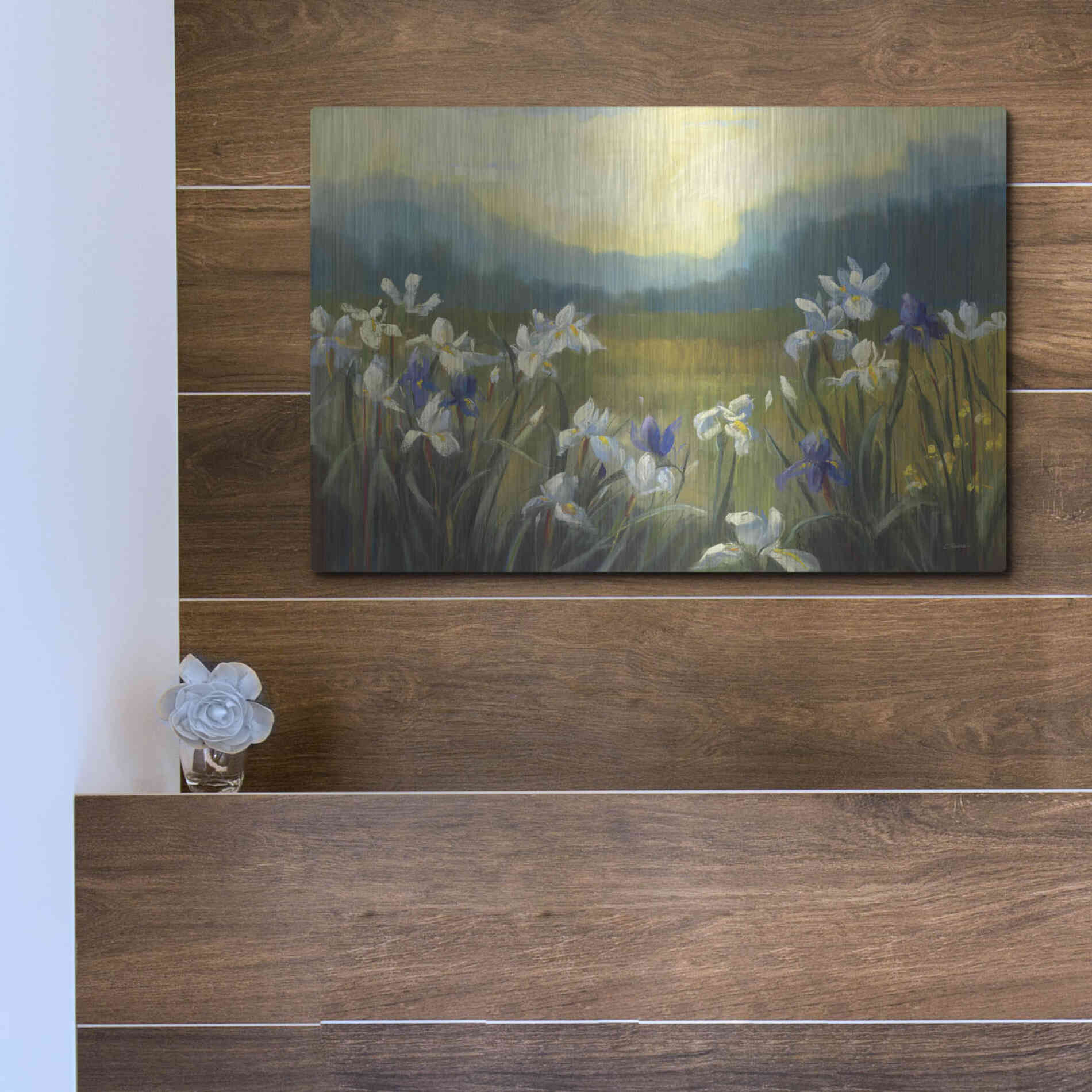 Luxe Metal Art 'Wild Iris' by Carol Rowan, Metal Wall Art,16x12