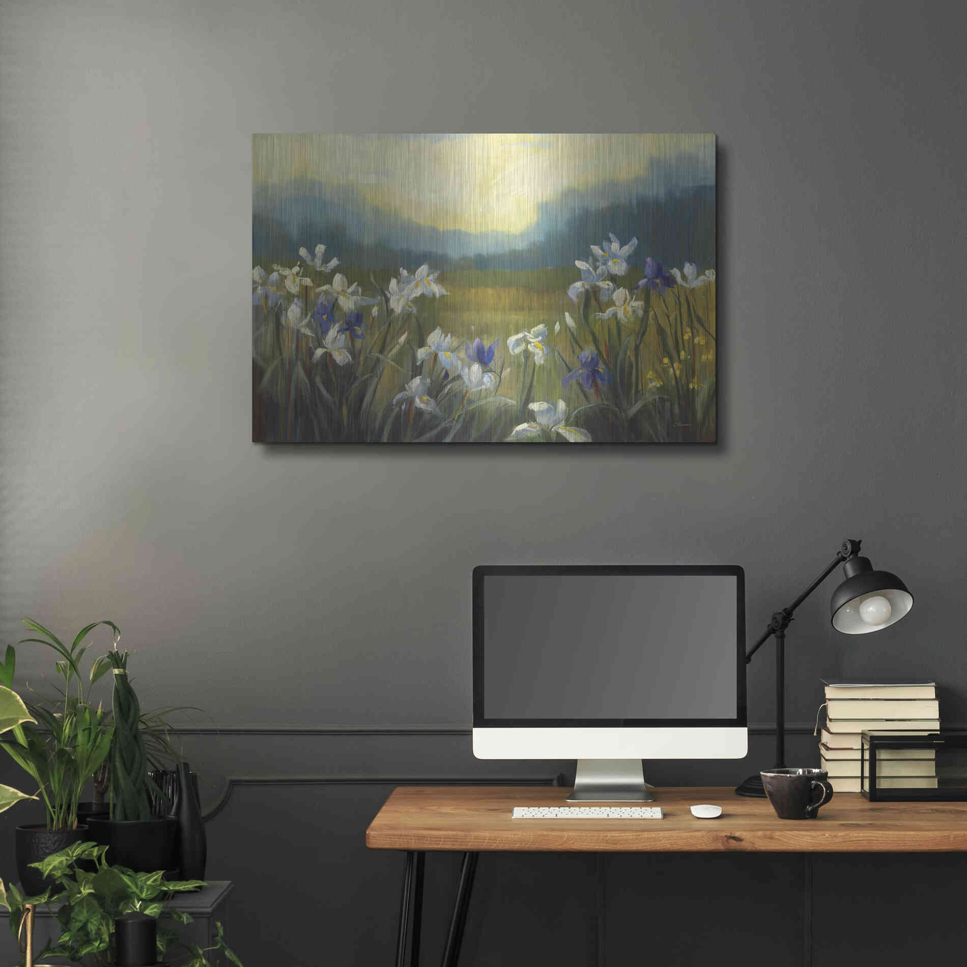 Luxe Metal Art 'Wild Iris' by Carol Rowan, Metal Wall Art,36x24