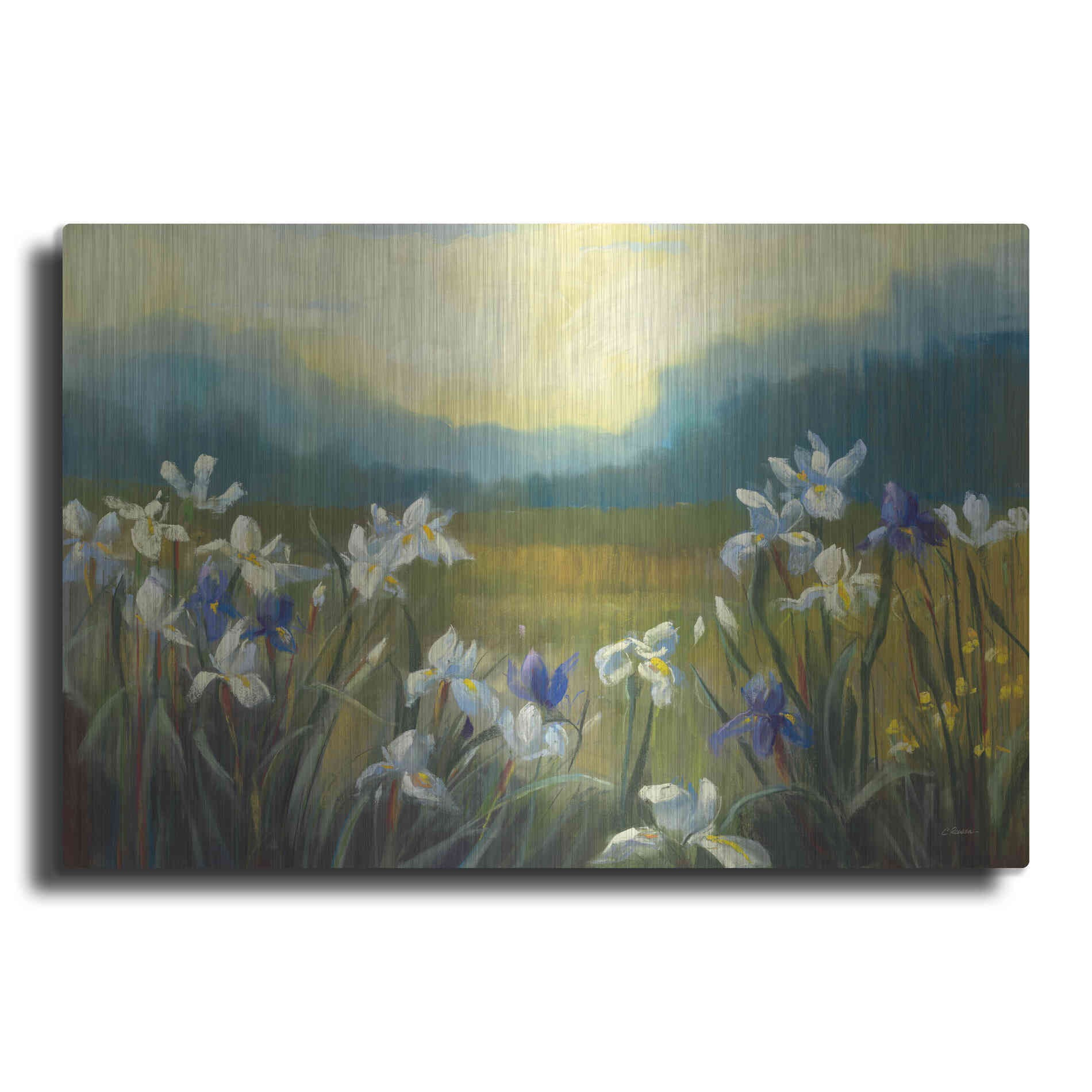 Luxe Metal Art 'Wild Iris' by Carol Rowan, Metal Wall Art
