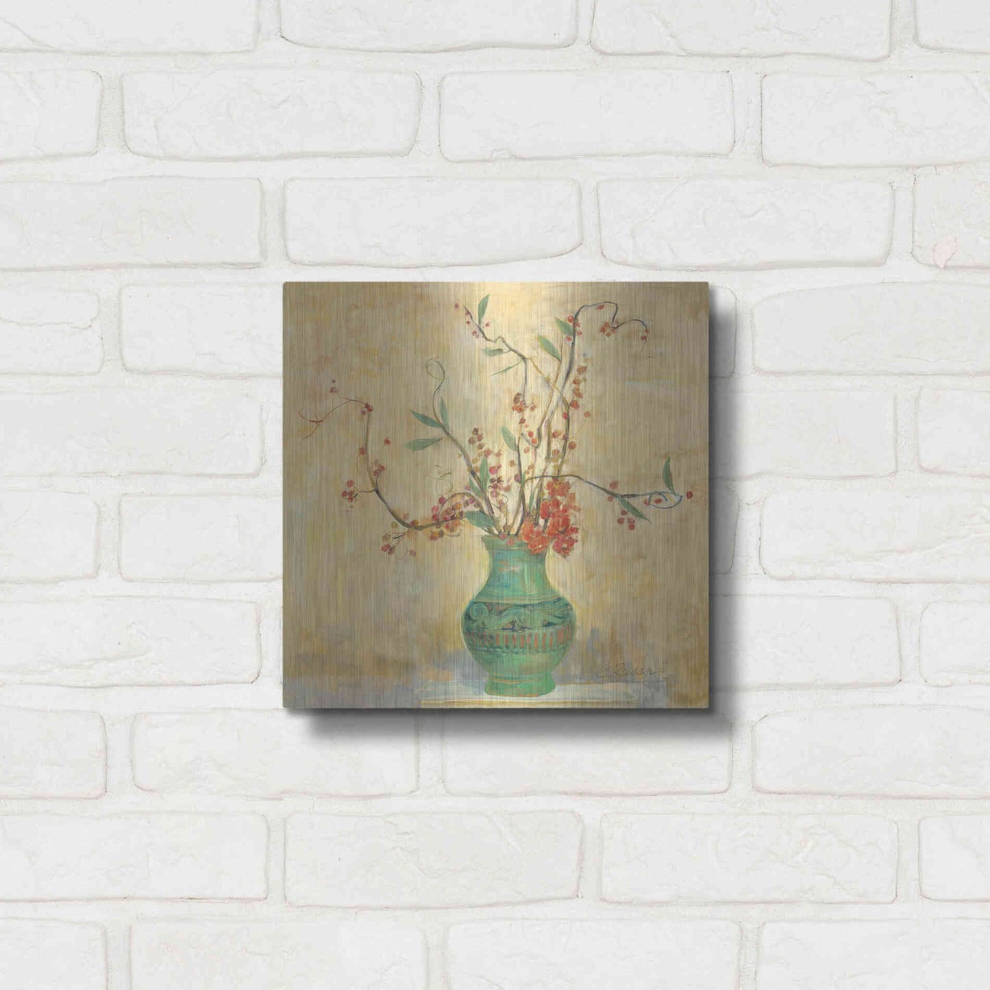 Luxe Metal Art 'Bittersweet II V2' by Carol Rowan, Metal Wall Art,12x12