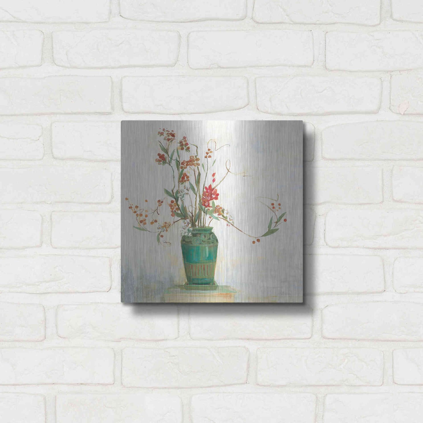 Luxe Metal Art 'Bittersweet I V2 White' by Carol Rowan, Metal Wall Art,12x12