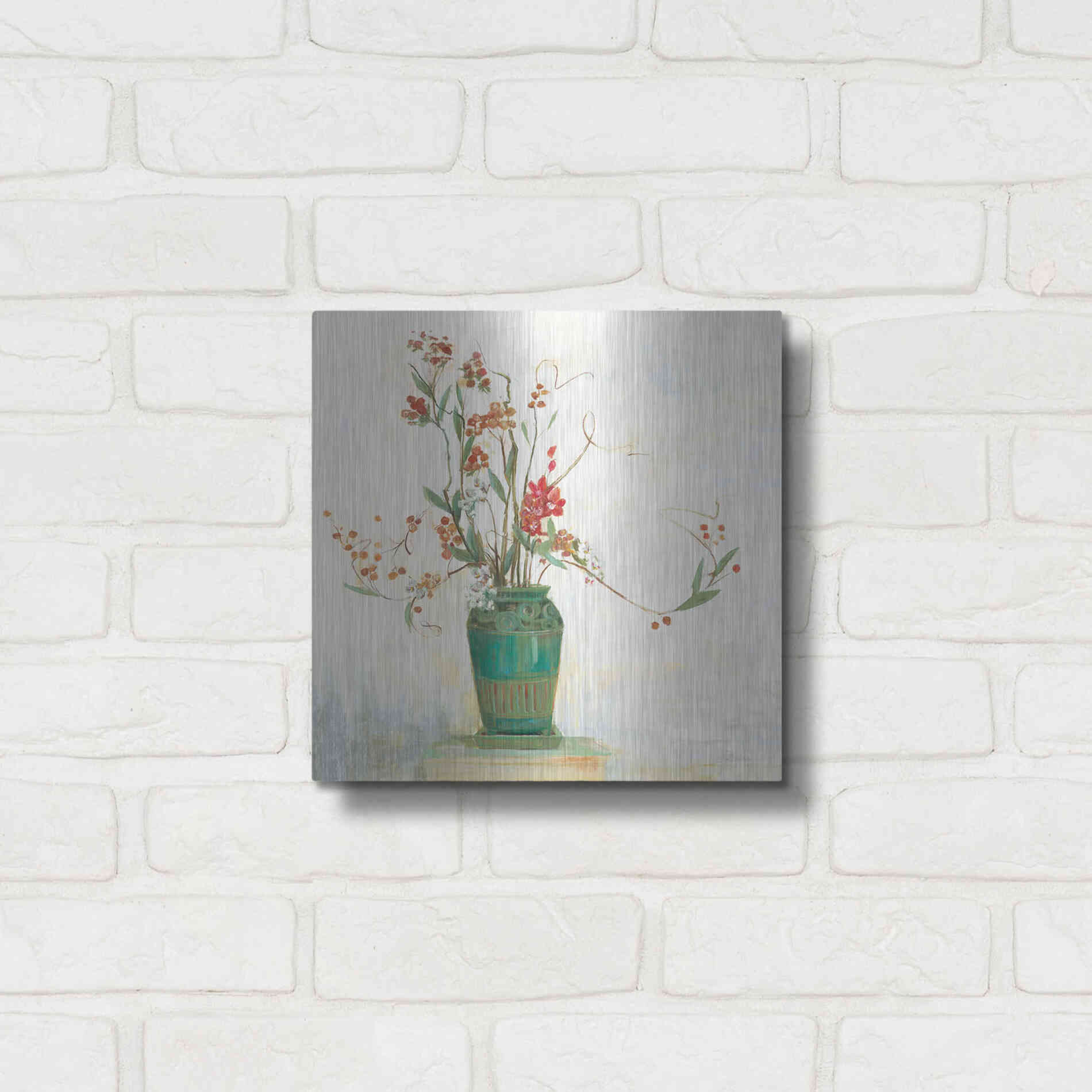 Luxe Metal Art 'Bittersweet I V2 White' by Carol Rowan, Metal Wall Art,12x12