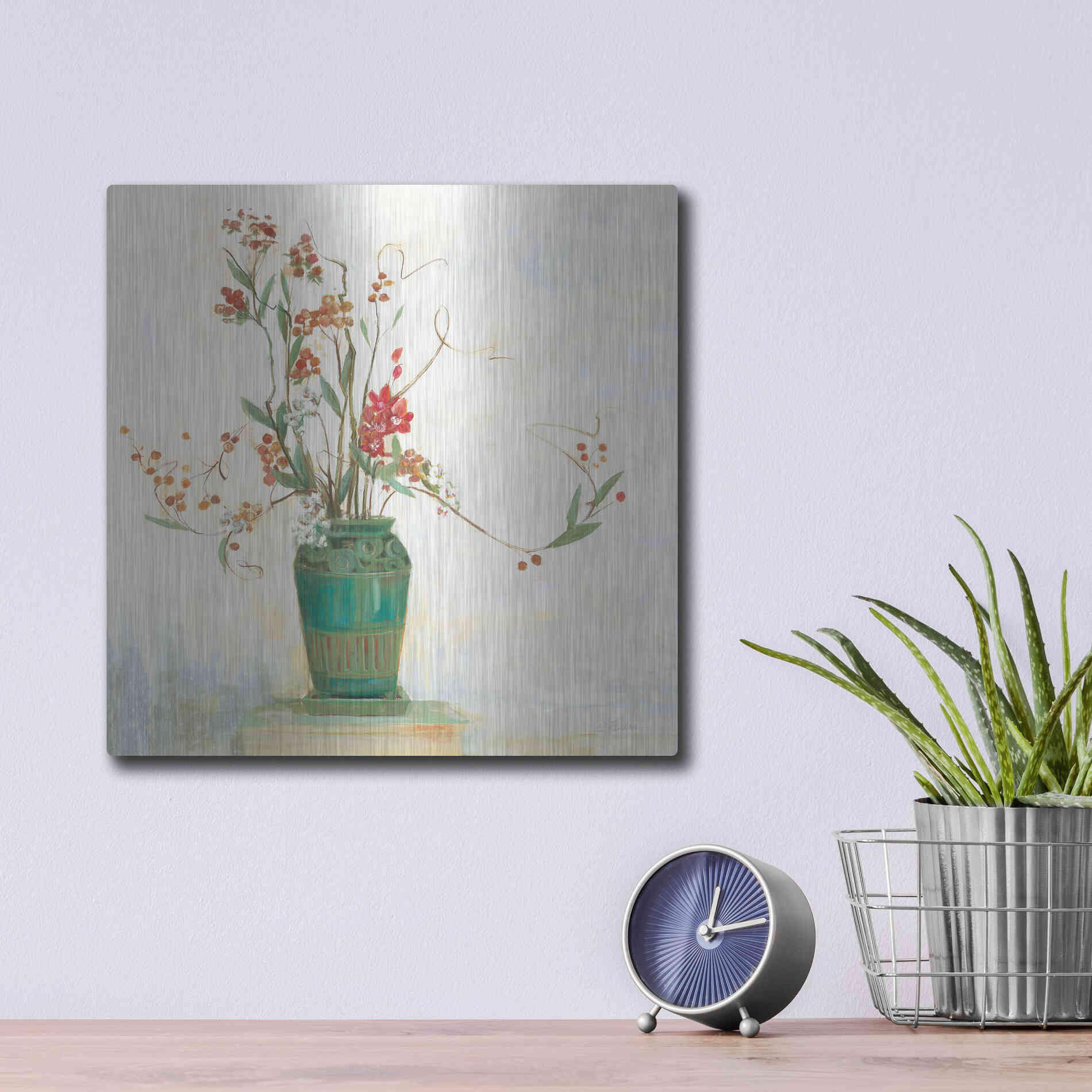 Luxe Metal Art 'Bittersweet I V2 White' by Carol Rowan, Metal Wall Art,12x12