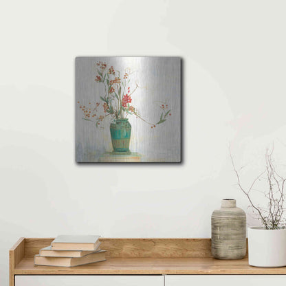 Luxe Metal Art 'Bittersweet I V2 White' by Carol Rowan, Metal Wall Art,12x12