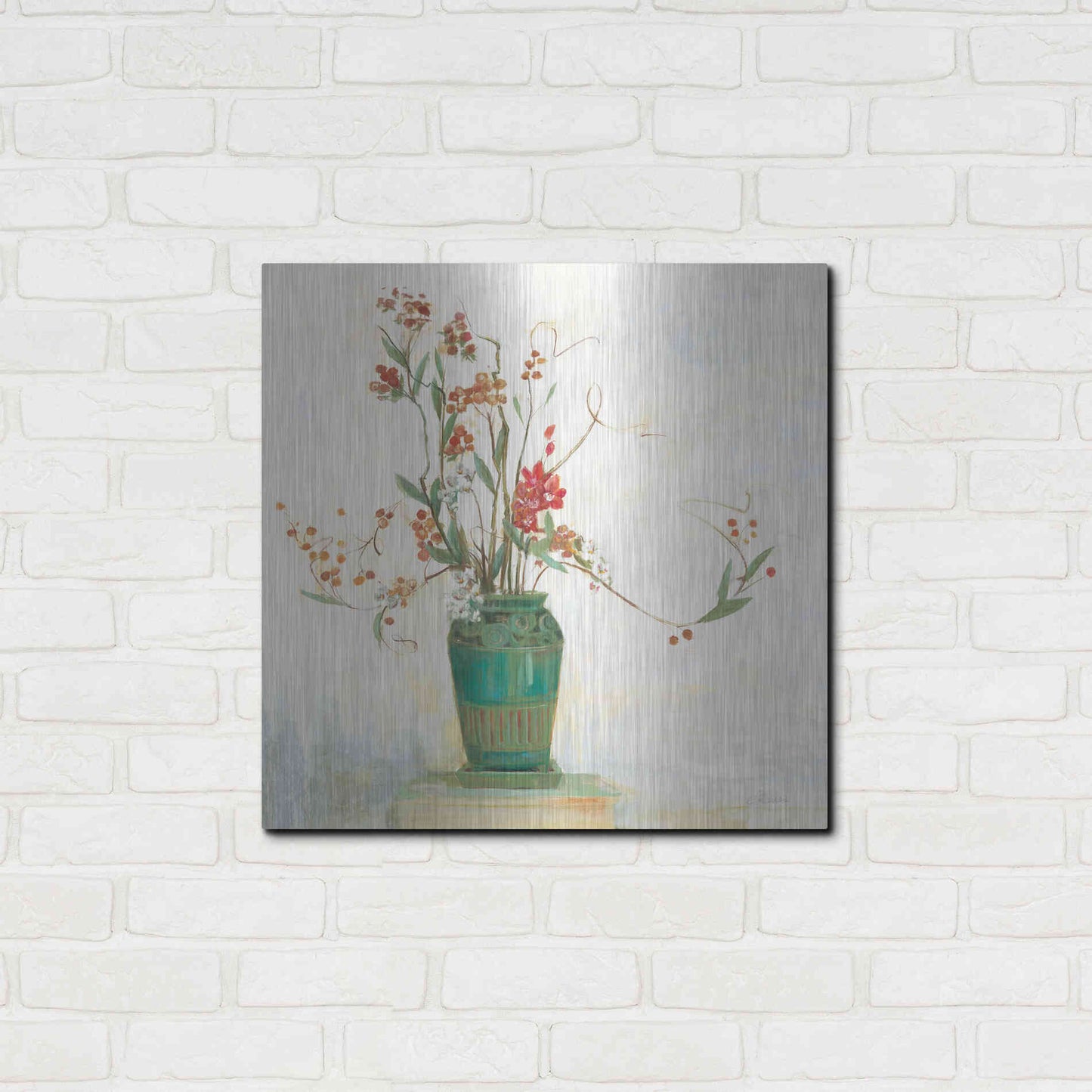 Luxe Metal Art 'Bittersweet I V2 White' by Carol Rowan, Metal Wall Art,24x24