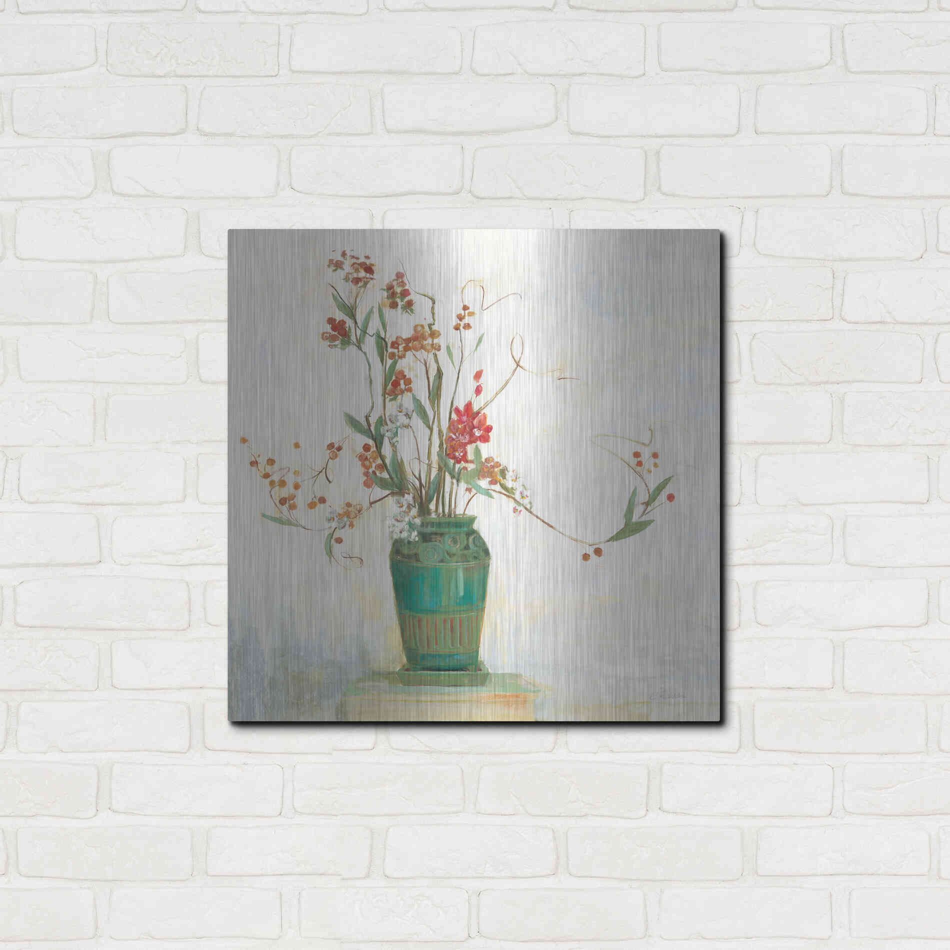 Luxe Metal Art 'Bittersweet I V2 White' by Carol Rowan, Metal Wall Art,24x24