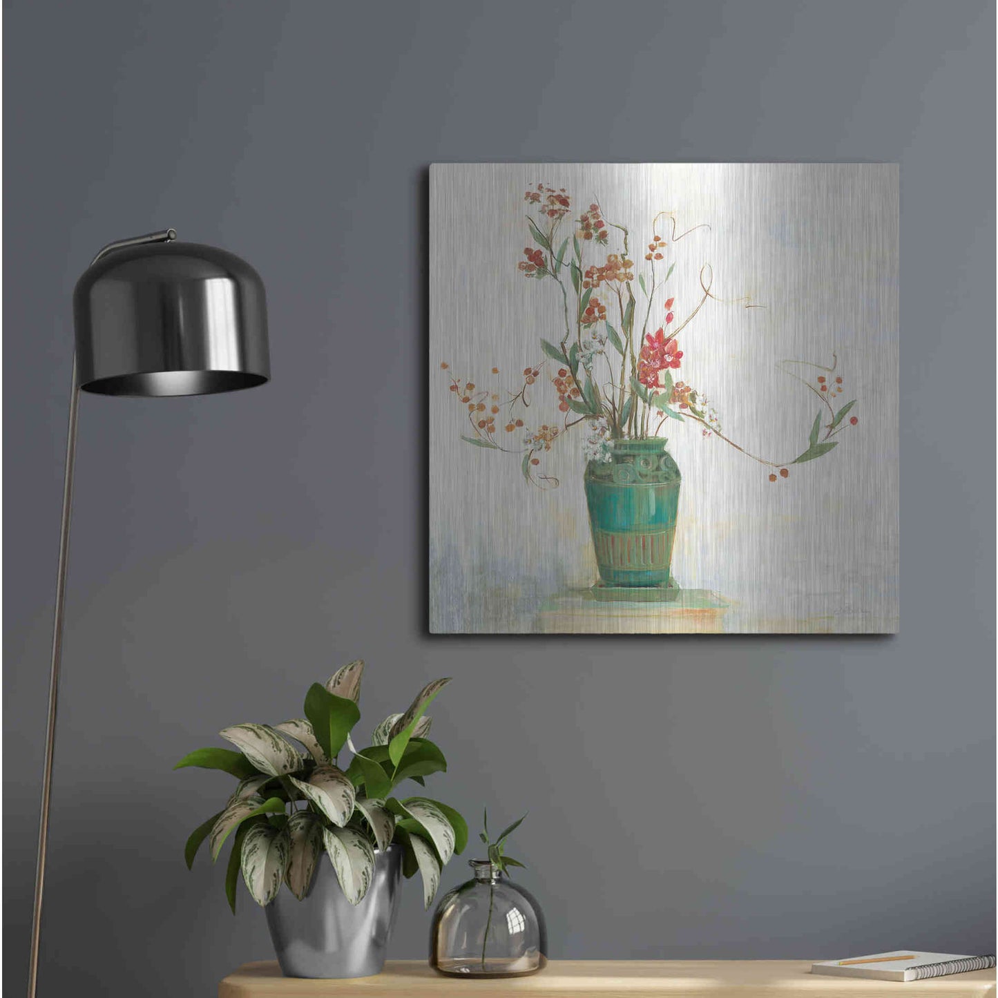 Luxe Metal Art 'Bittersweet I V2 White' by Carol Rowan, Metal Wall Art,24x24