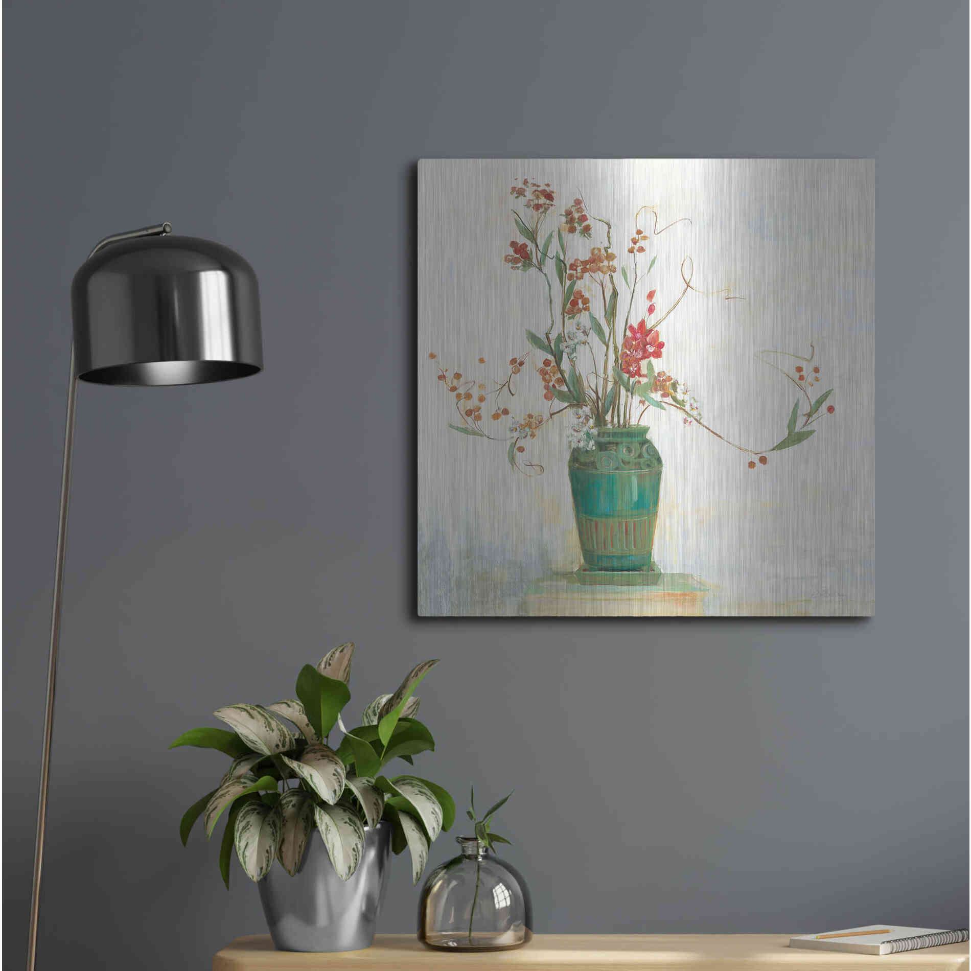 Luxe Metal Art 'Bittersweet I V2 White' by Carol Rowan, Metal Wall Art,24x24