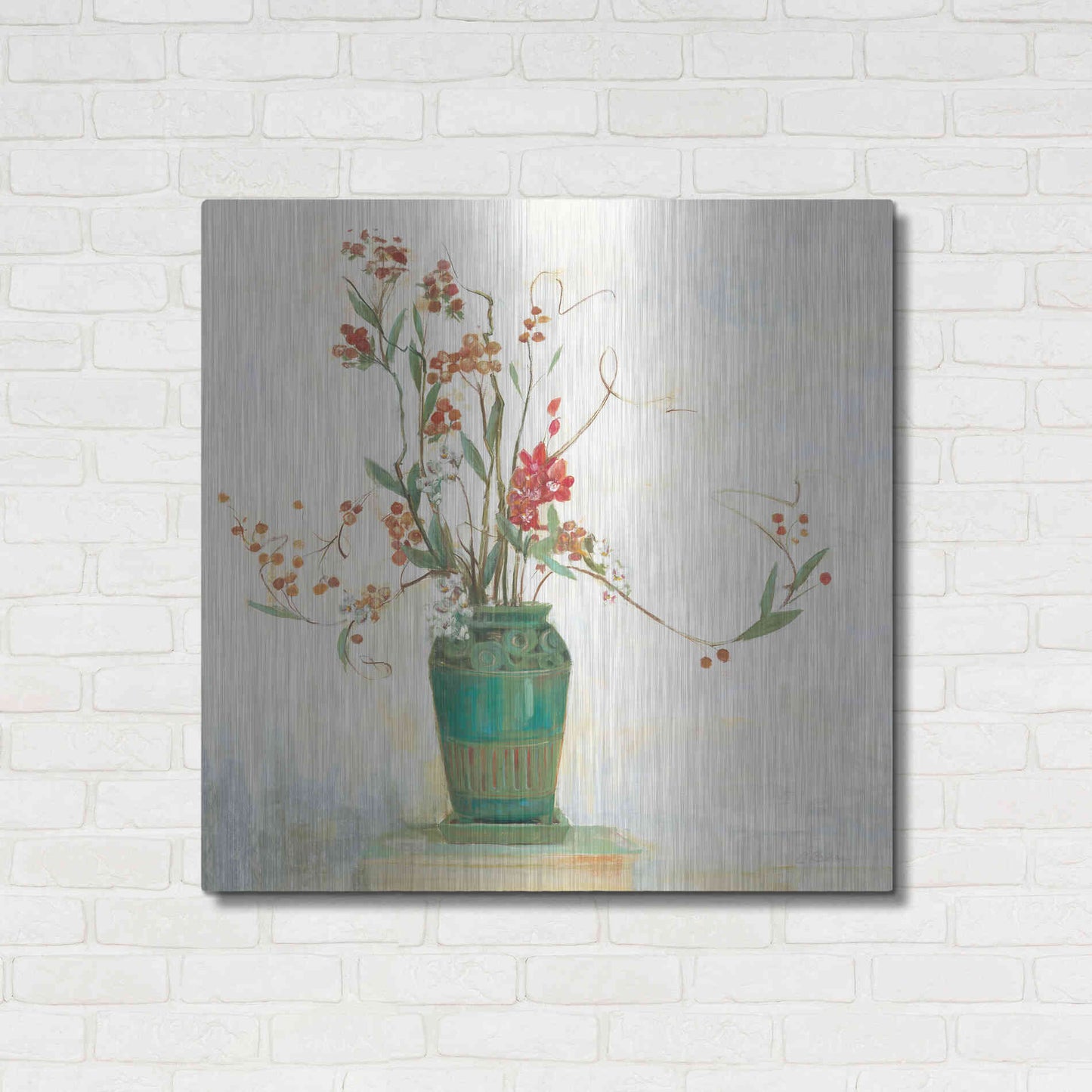 Luxe Metal Art 'Bittersweet I V2 White' by Carol Rowan, Metal Wall Art,36x36