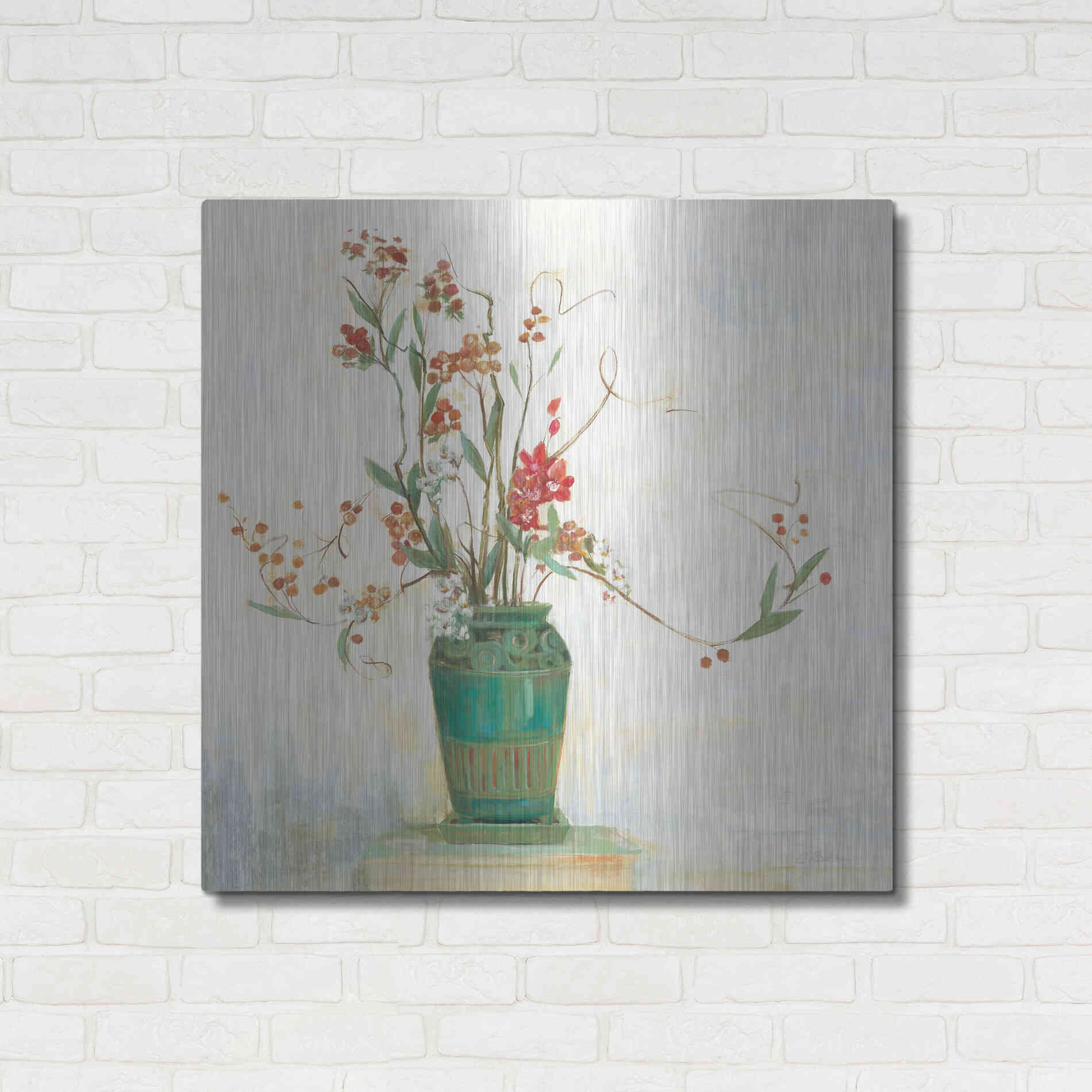 Luxe Metal Art 'Bittersweet I V2 White' by Carol Rowan, Metal Wall Art,36x36