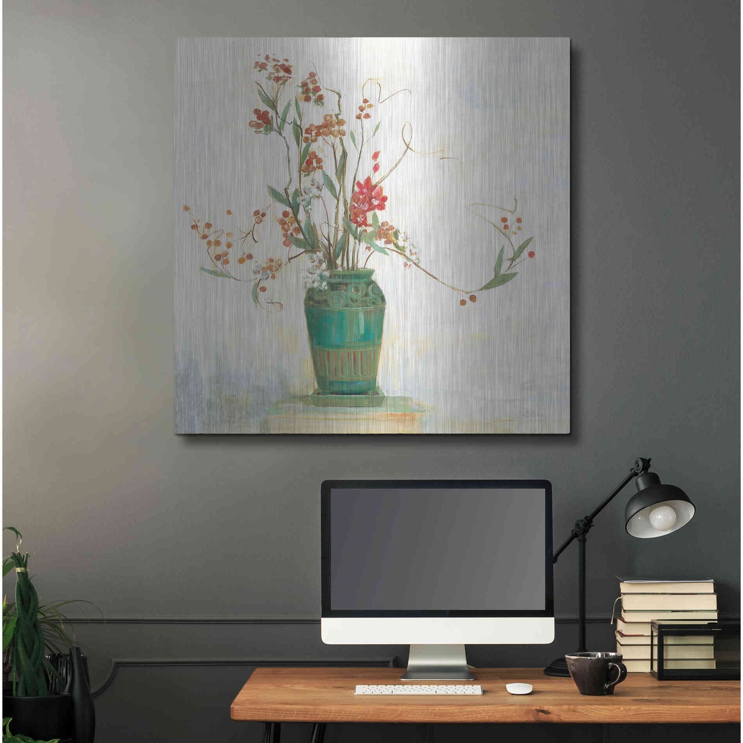 Luxe Metal Art 'Bittersweet I V2 White' by Carol Rowan, Metal Wall Art,36x36