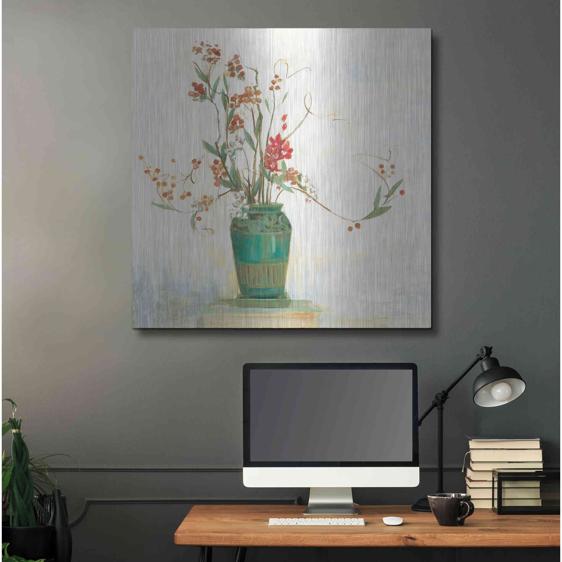 Luxe Metal Art 'Bittersweet I V2 White' by Carol Rowan, Metal Wall Art,36x36