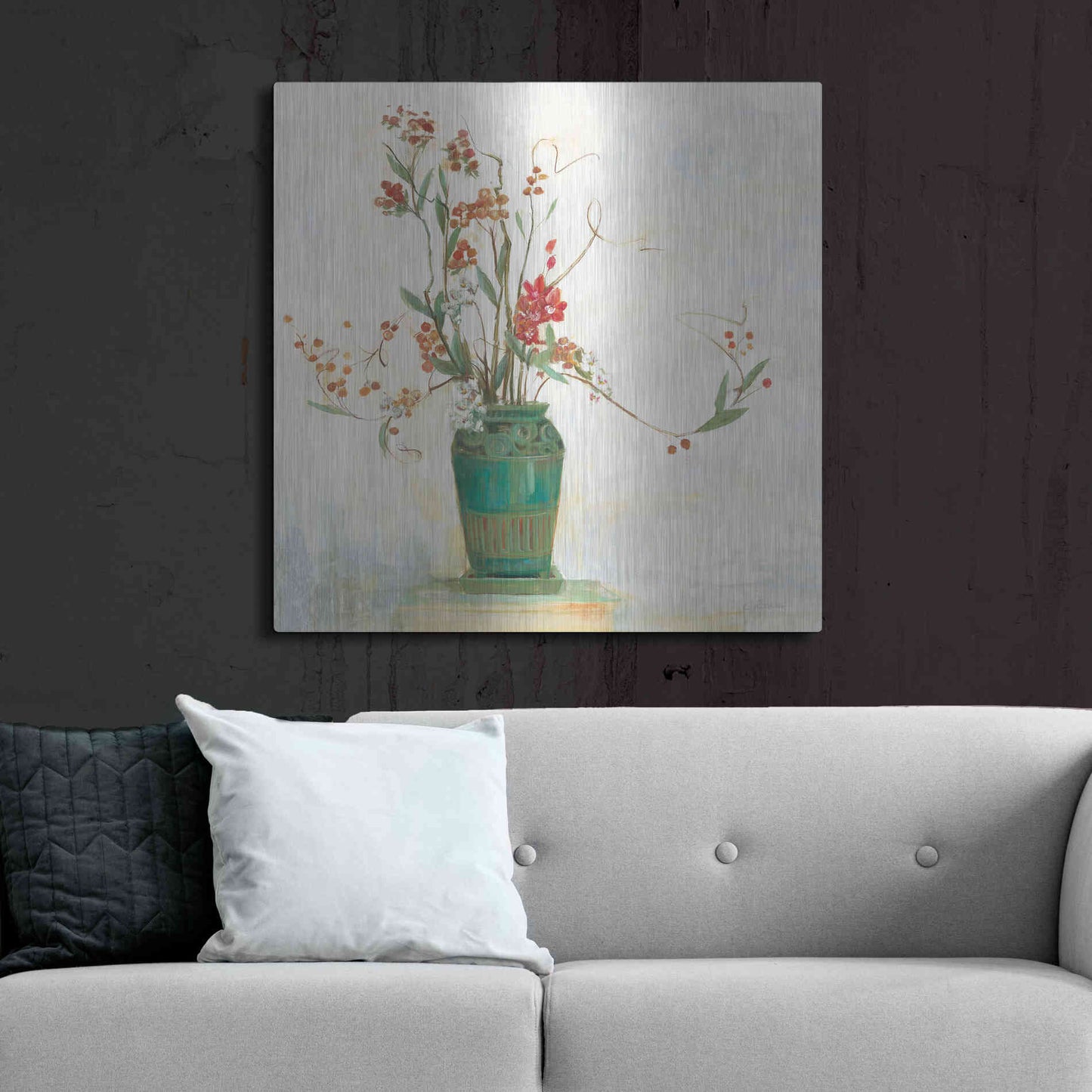 Luxe Metal Art 'Bittersweet I V2 White' by Carol Rowan, Metal Wall Art,36x36