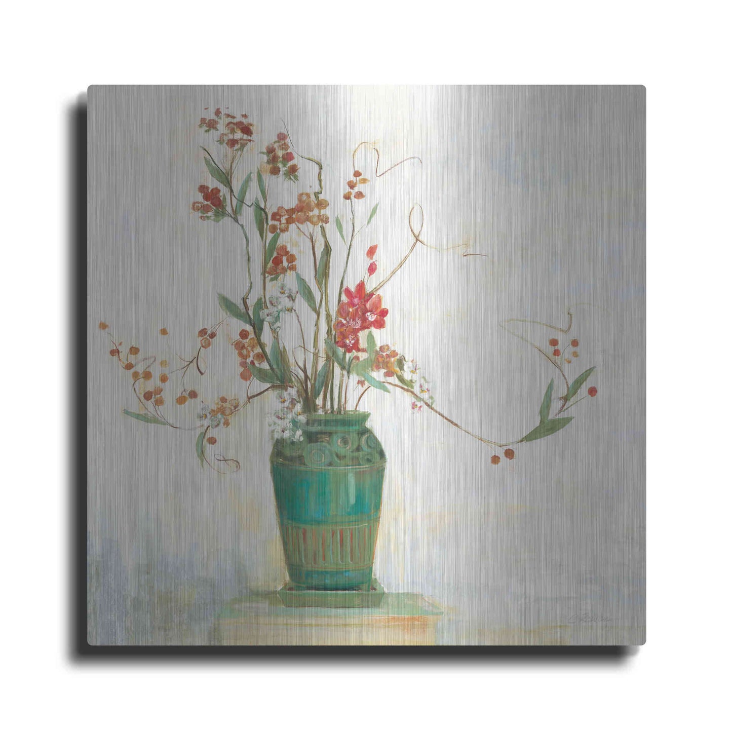 Luxe Metal Art 'Bittersweet I V2 White' by Carol Rowan, Metal Wall Art