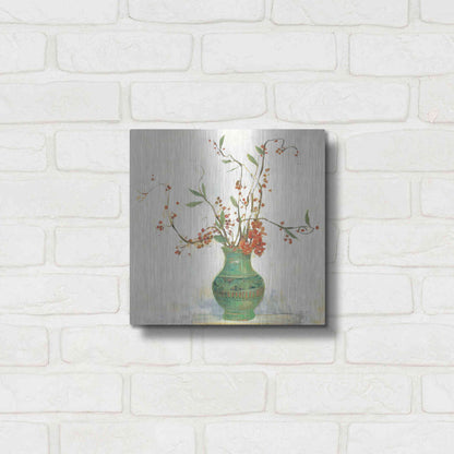 Luxe Metal Art 'Bittersweet II V2 White' by Carol Rowan, Metal Wall Art,12x12