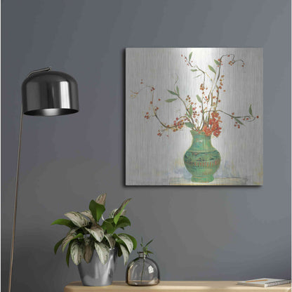 Luxe Metal Art 'Bittersweet II V2 White' by Carol Rowan, Metal Wall Art,24x24