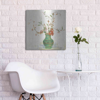 Luxe Metal Art 'Bittersweet II V2 White' by Carol Rowan, Metal Wall Art,24x24