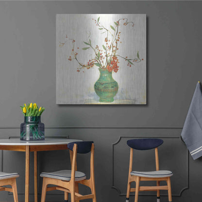 Luxe Metal Art 'Bittersweet II V2 White' by Carol Rowan, Metal Wall Art,36x36