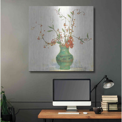 Luxe Metal Art 'Bittersweet II V2 White' by Carol Rowan, Metal Wall Art,36x36