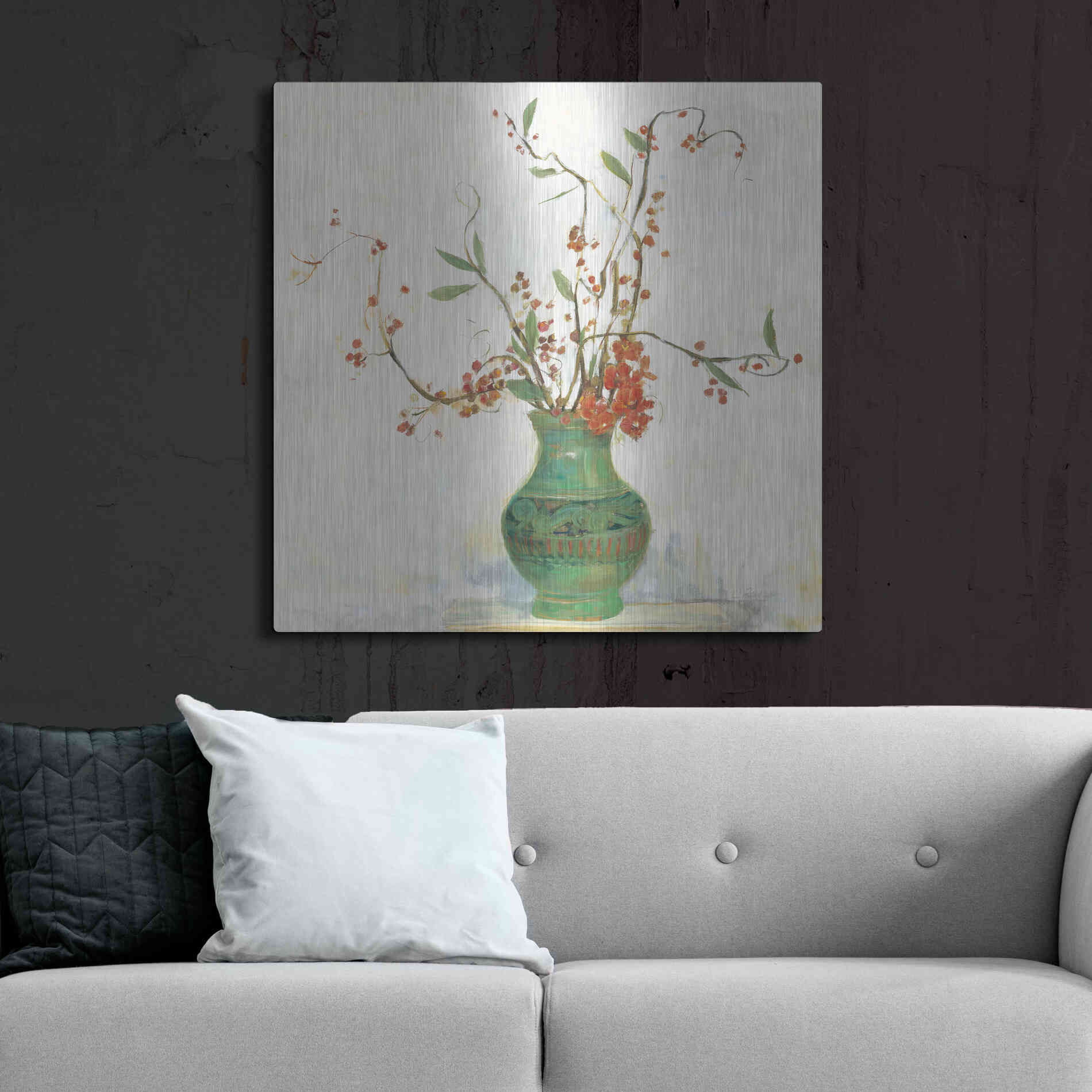 Luxe Metal Art 'Bittersweet II V2 White' by Carol Rowan, Metal Wall Art,36x36